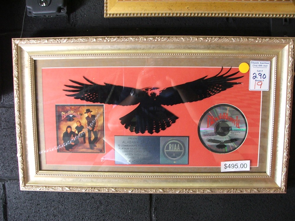 Platinum Cassette & CD Presented to Alabama Grill - $495